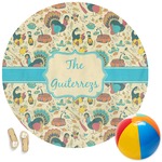 Old Fashioned Thanksgiving Round Beach Towel (Personalized)