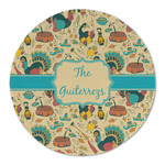 Old Fashioned Thanksgiving Round Linen Placemat - Single Sided (Personalized)