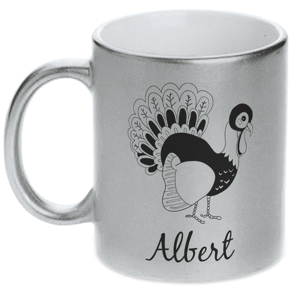 Custom Old Fashioned Thanksgiving Metallic Silver Mug (Personalized)