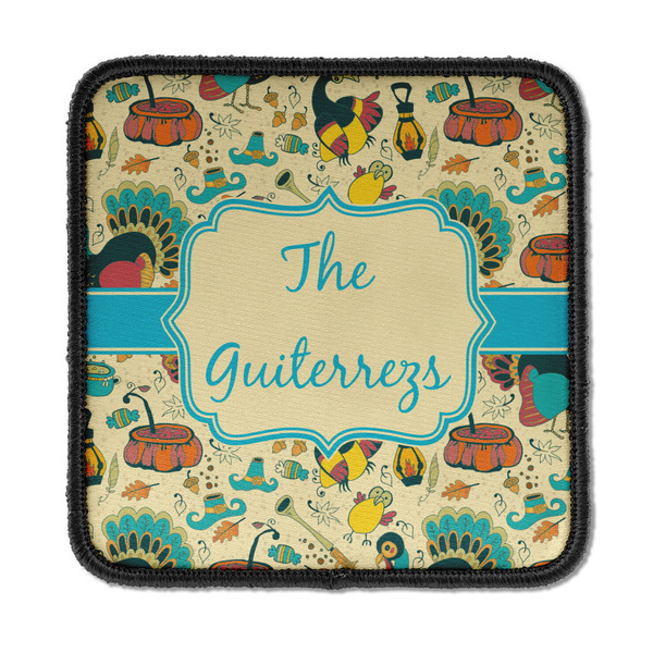 Custom Old Fashioned Thanksgiving Iron On Square Patch w/ Name or Text