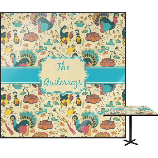 Custom Old Fashioned Thanksgiving Square Table Top - 30" (Personalized)