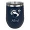 Old Fashioned Thanksgiving Stainless Wine Tumblers - Navy - Double Sided - Front