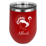 Old Fashioned Thanksgiving Stemless Stainless Steel Wine Tumbler - Red - Double Sided (Personalized)