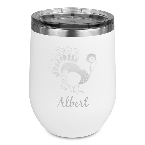 Custom Old Fashioned Thanksgiving Stemless Stainless Steel Wine Tumbler - White - Double Sided (Personalized)