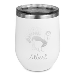 Old Fashioned Thanksgiving Stemless Stainless Steel Wine Tumbler - White - Single Sided (Personalized)