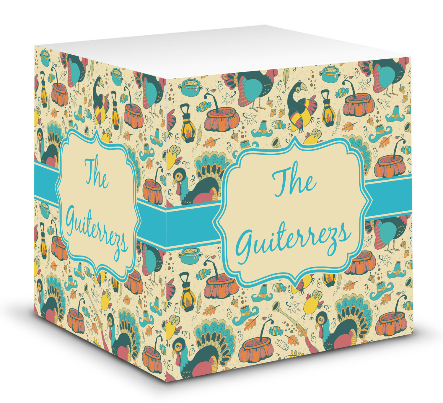 Old Fashioned Thanksgiving Sticky Note Cube (Personalized) - YouCustomizeIt