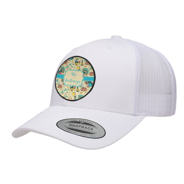 Custom Old Fashioned Thanksgiving Trucker Hat - White (Personalized)