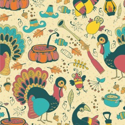 Old Fashioned Thanksgiving Wallpaper & Surface Covering (Water Activated 24"x 24" Sample)