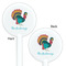 Old Fashioned Thanksgiving White Plastic 5.5" Stir Stick - Double Sided - Round - Front & Back