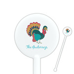 Old Fashioned Thanksgiving 5.5" Round Plastic Stir Sticks - White - Double Sided (Personalized)