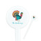 Old Fashioned Thanksgiving White Plastic 7" Stir Stick - Round - Closeup