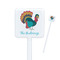 Old Fashioned Thanksgiving White Plastic Stir Stick - Square - Closeup