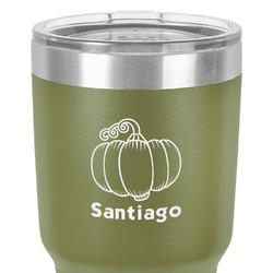 Pumpkins 30 oz Stainless Steel Tumbler - Olive - Single-Sided (Personalized)