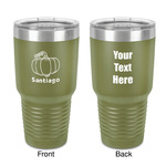 Pumpkins 30 oz Stainless Steel Tumbler - Olive - Double-Sided (Personalized)