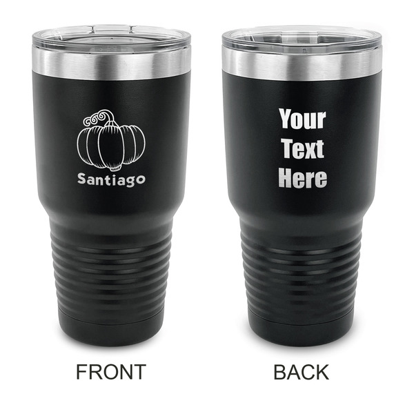 Custom Pumpkins 30 oz Stainless Steel Tumbler - Black - Double Sided (Personalized)