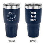 Pumpkins 30 oz Stainless Steel Tumbler - Navy - Double Sided (Personalized)