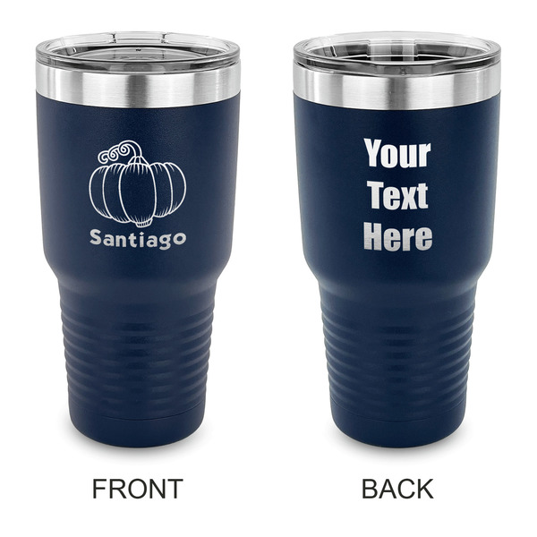 Custom Pumpkins 30 oz Stainless Steel Tumbler - Navy - Double Sided (Personalized)