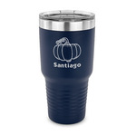 Pumpkins 30 oz Stainless Steel Tumbler - Navy - Single Sided (Personalized)