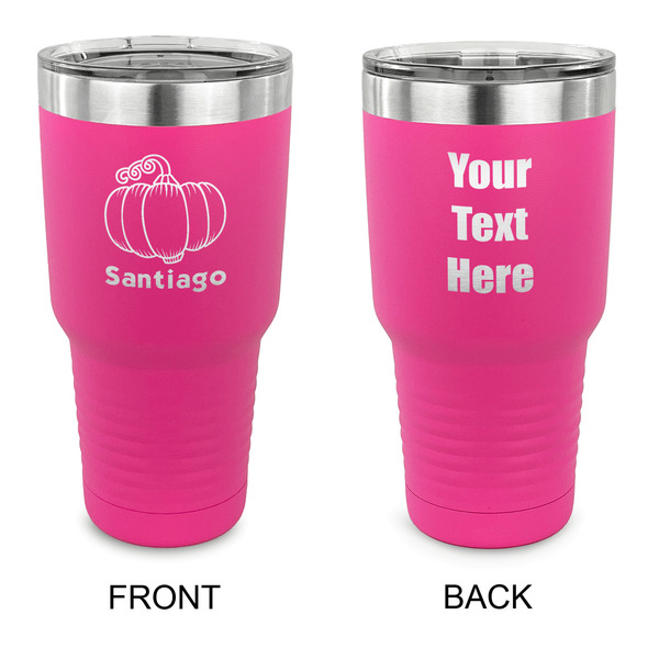 Custom Pumpkins 30 oz Stainless Steel Tumbler - Pink - Double Sided (Personalized)