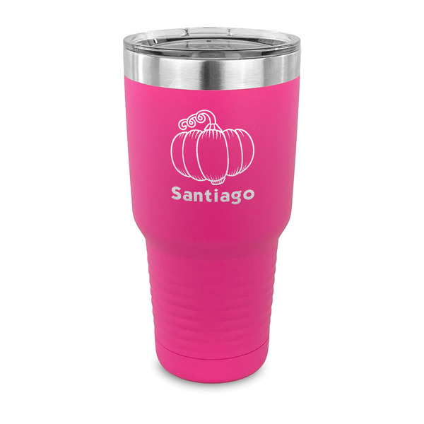 Custom Pumpkins 30 oz Stainless Steel Tumbler - Pink - Single Sided (Personalized)