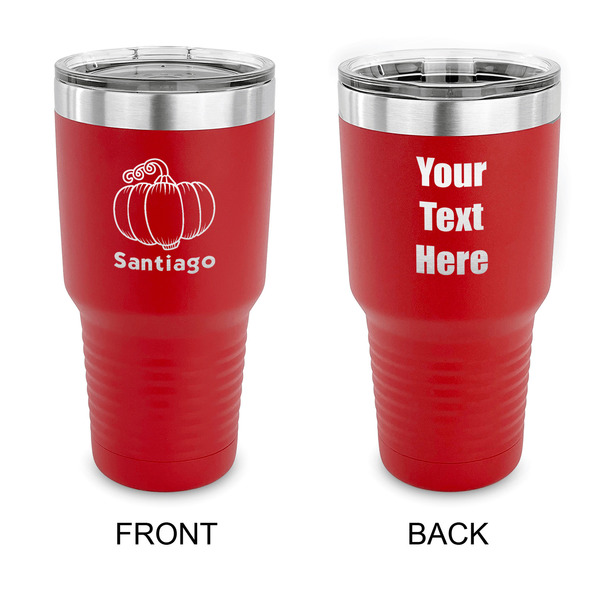 Custom Pumpkins 30 oz Stainless Steel Tumbler - Red - Double Sided (Personalized)