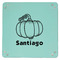 Pumpkins 9" x 9" Teal Leatherette Snap Up Tray - APPROVAL