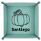 Pumpkins 9" x 9" Teal Leatherette Snap Up Tray - FOLDED