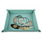 Pumpkins 9" x 9" Teal Leatherette Snap Up Tray - STYLED