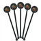 Pumpkins Black Plastic 5.5" Stir Stick - Round - Fan View