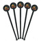 Pumpkins Black Plastic 7" Stir Stick - Round - Fan View