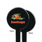 Pumpkins Black Plastic 7" Stir Stick - Single Sided - Round - Front & Back