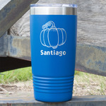 Pumpkins 20 oz Stainless Steel Tumbler - Royal Blue - Double Sided (Personalized)