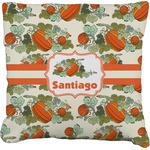 Pumpkins Faux-Linen Throw Pillow 18" (Personalized)