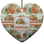 Pumpkins Heart Ceramic Ornament w/ Name or Text