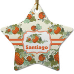 Pumpkins Star Ceramic Ornament w/ Name or Text