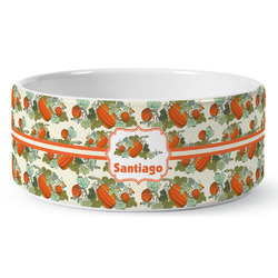 Pumpkins Ceramic Dog Bowl - Large (Personalized)