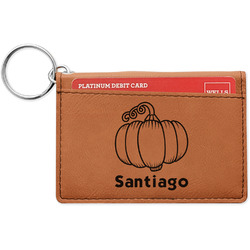Pumpkins Leatherette Keychain ID Holder - Single Sided (Personalized)