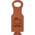 Pumpkins Leatherette Wine Tote - Single Sided (Personalized)