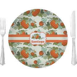 Pumpkins Glass Lunch / Dinner Plate 10" (Personalized)