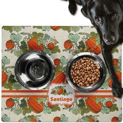 Pumpkins Dog Food Mat - Large w/ Name or Text