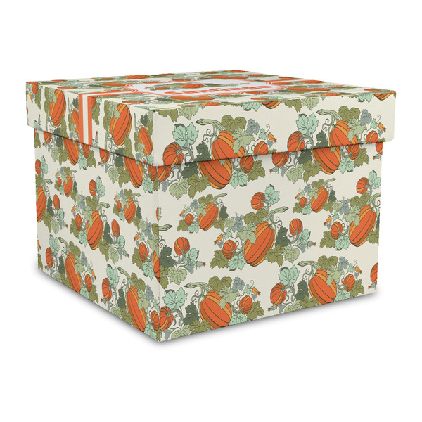 Custom Pumpkins Gift Box with Lid - Canvas Wrapped - Large (Personalized)