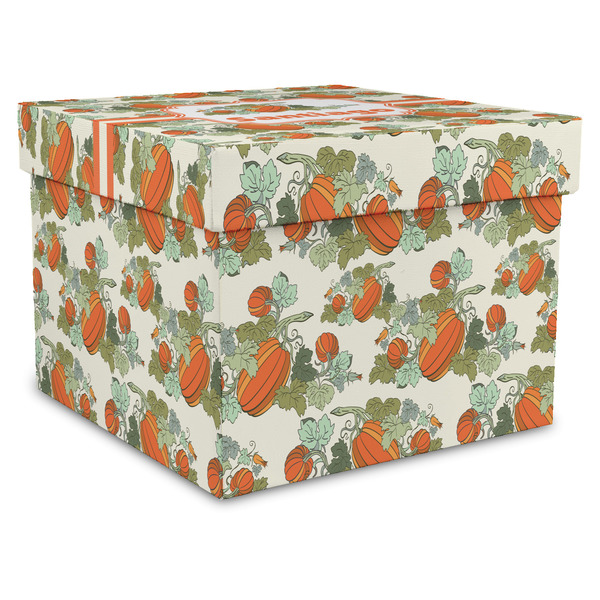 Custom Pumpkins Gift Box with Lid - Canvas Wrapped - XX-Large (Personalized)