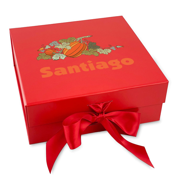 Custom Pumpkins Gift Box with Magnetic Lid - Red (Personalized)