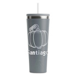 Pumpkins RTIC Everyday Tumbler with Straw - 28oz - Grey - Double-Sided (Personalized)