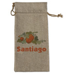 Pumpkins Large Burlap Gift Bag - Front (Personalized)