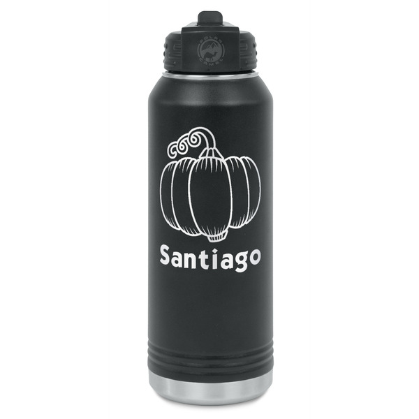 Custom Pumpkins Water Bottles - Laser Engraved - Front & Back (Personalized)