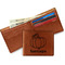 Pumpkins Leather Bifold Wallet - Open Wallet In Back