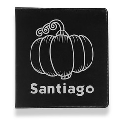 Pumpkins Leather Binder - 1" - Black (Personalized)