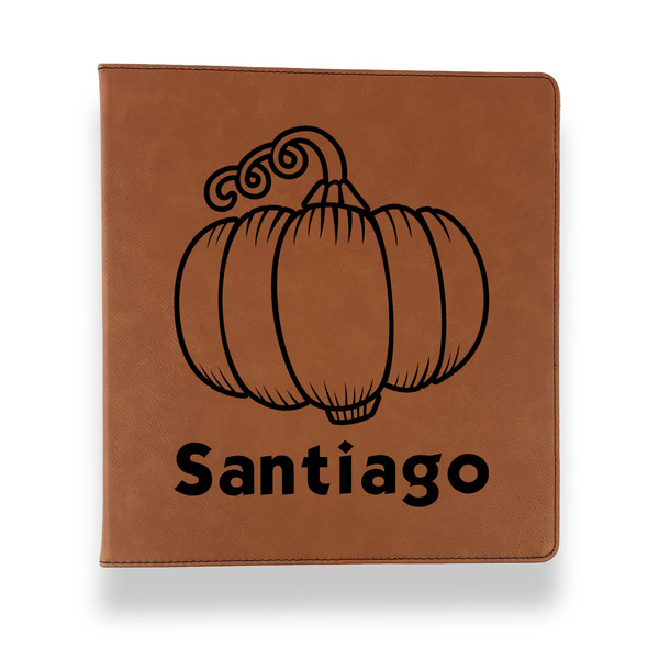 Custom Pumpkins Leather Binder - 1" - Rawhide (Personalized)