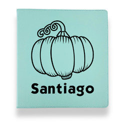 Pumpkins Leather Binder - 1" - Teal (Personalized)